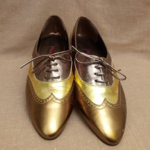 Metallic Wingtip Flats